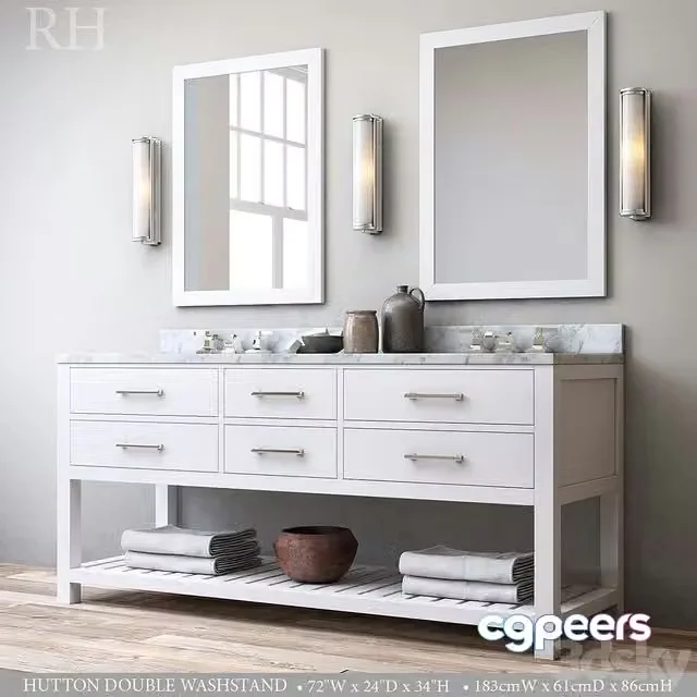 3ds Max Free – HUTTON DOUBLE WASHSTAND