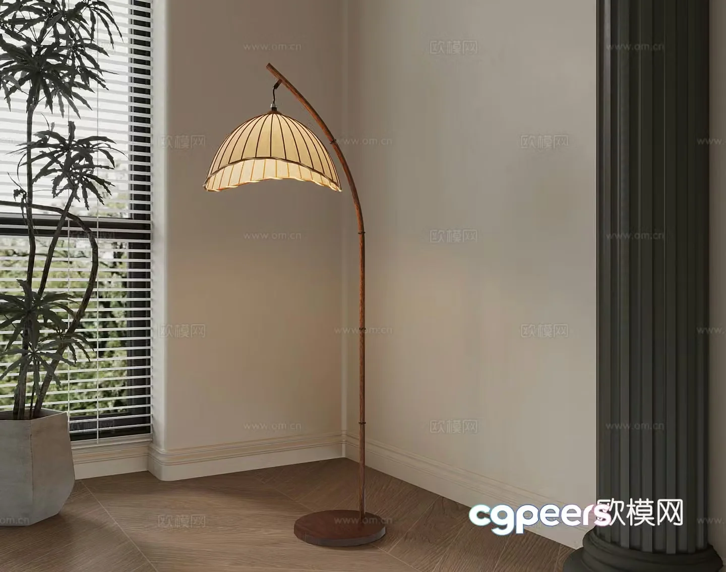 French floor lamp decorative lamp 3d model