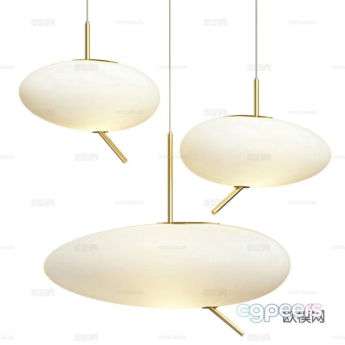 Modern light luxury Pebbles chandelier 3d model