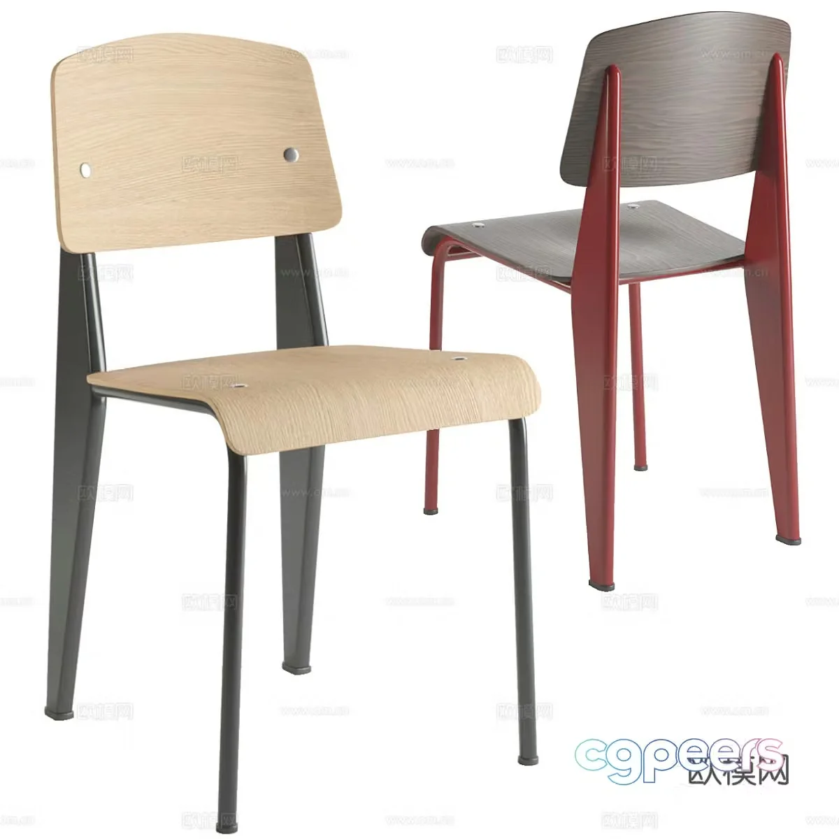Modern single chair dining chair book chair chair 3D model