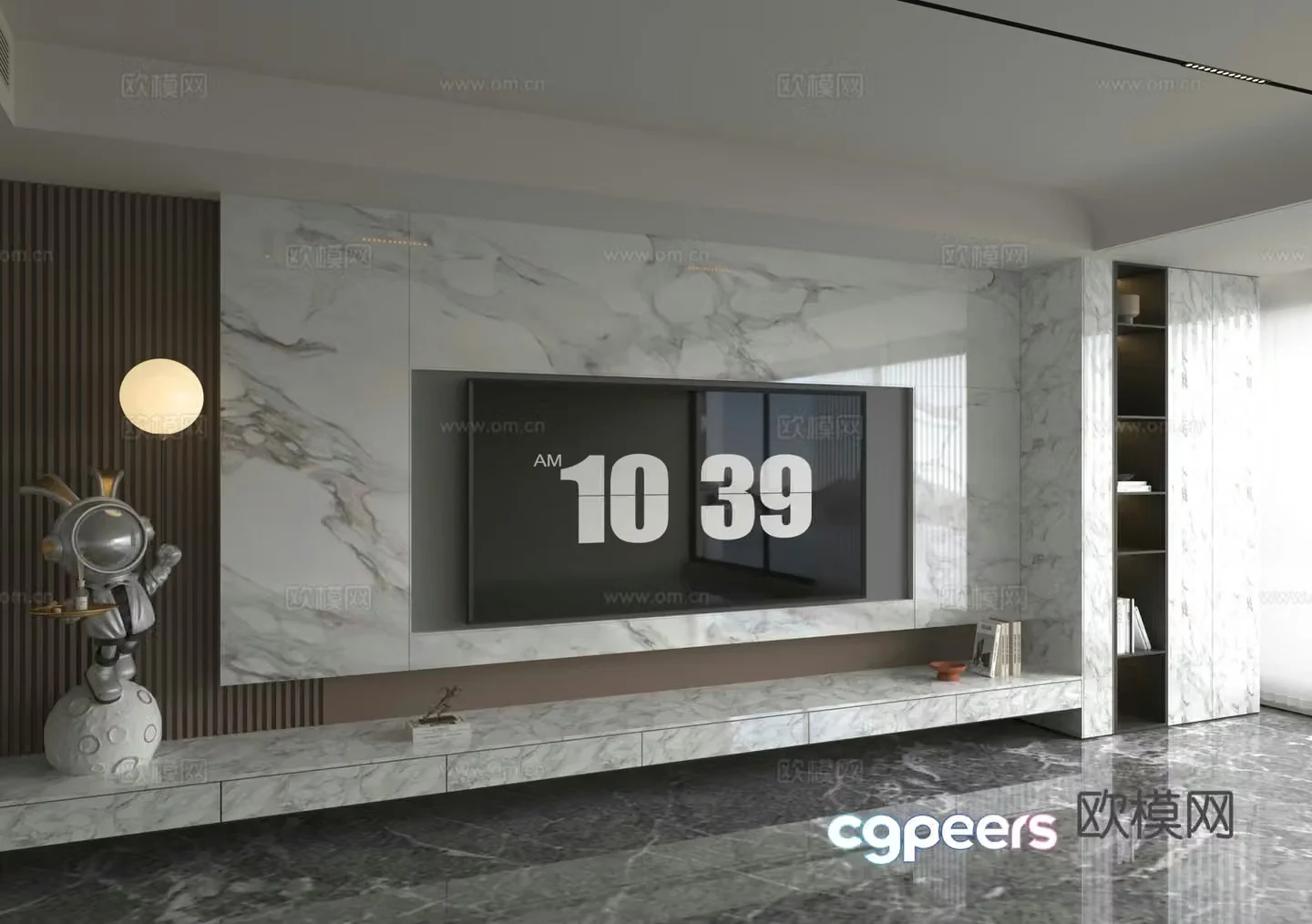 3d model of TV background wall