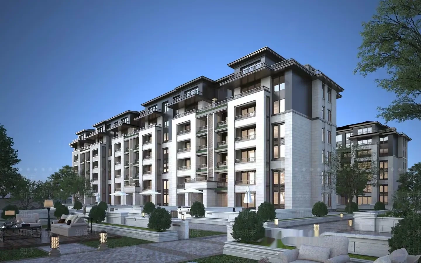 Large Apartment Building 3D Model – 2275 – VRAY Render