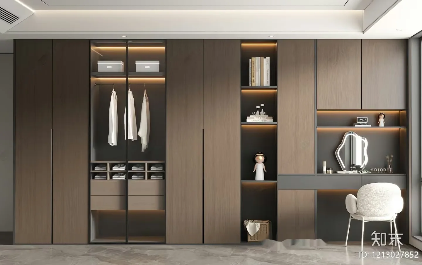 Modern Walk-In Closet 3D Model – 3295 – VRAY Render