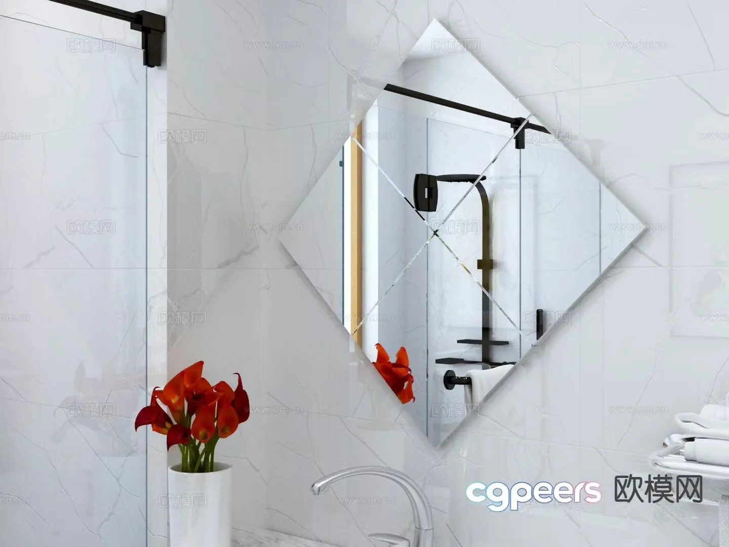 mirror decorative mirror bathroom mirror 3d model