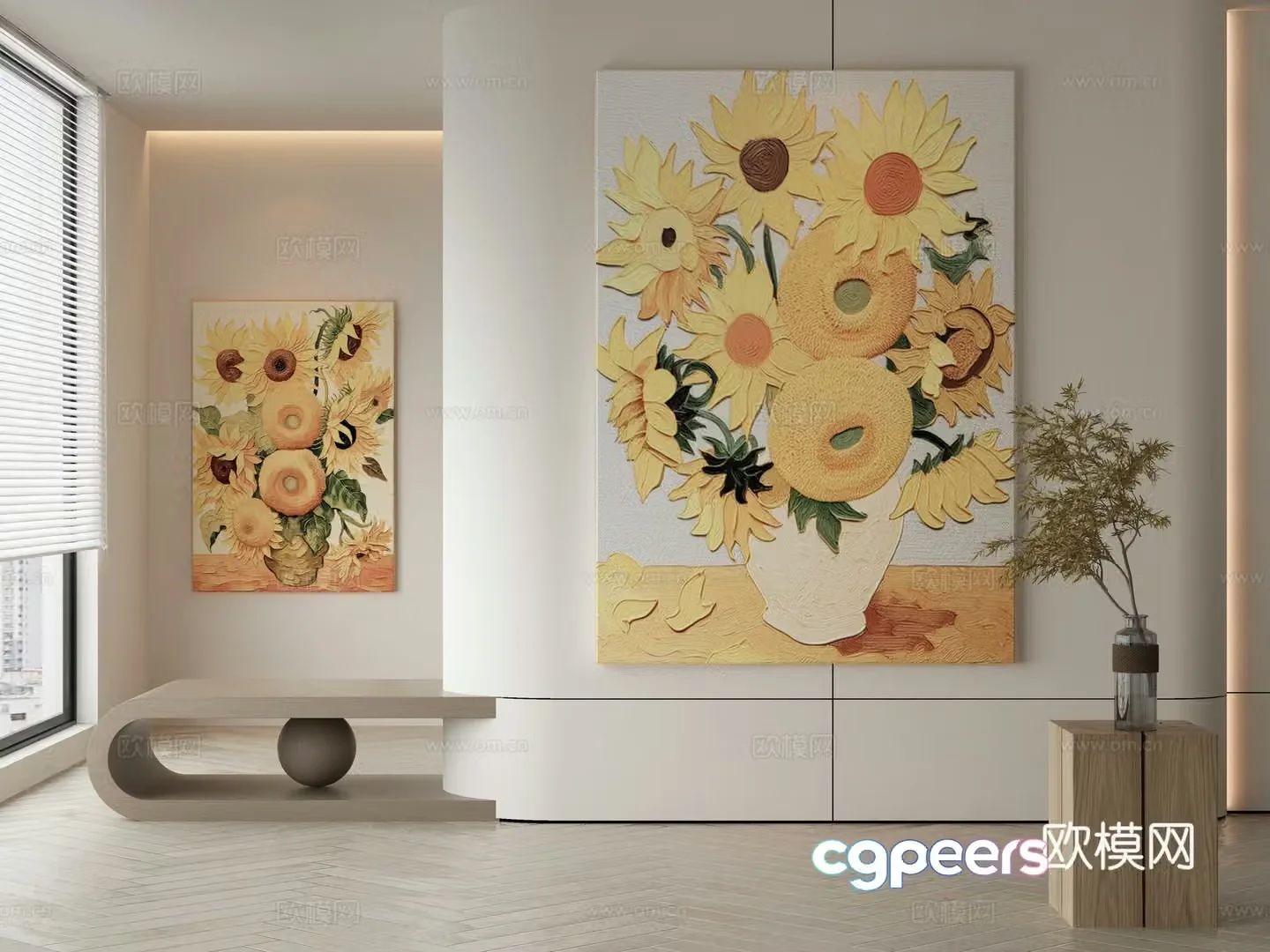 Modern Wasabi Hanging Painting Oil Painting 3D Model