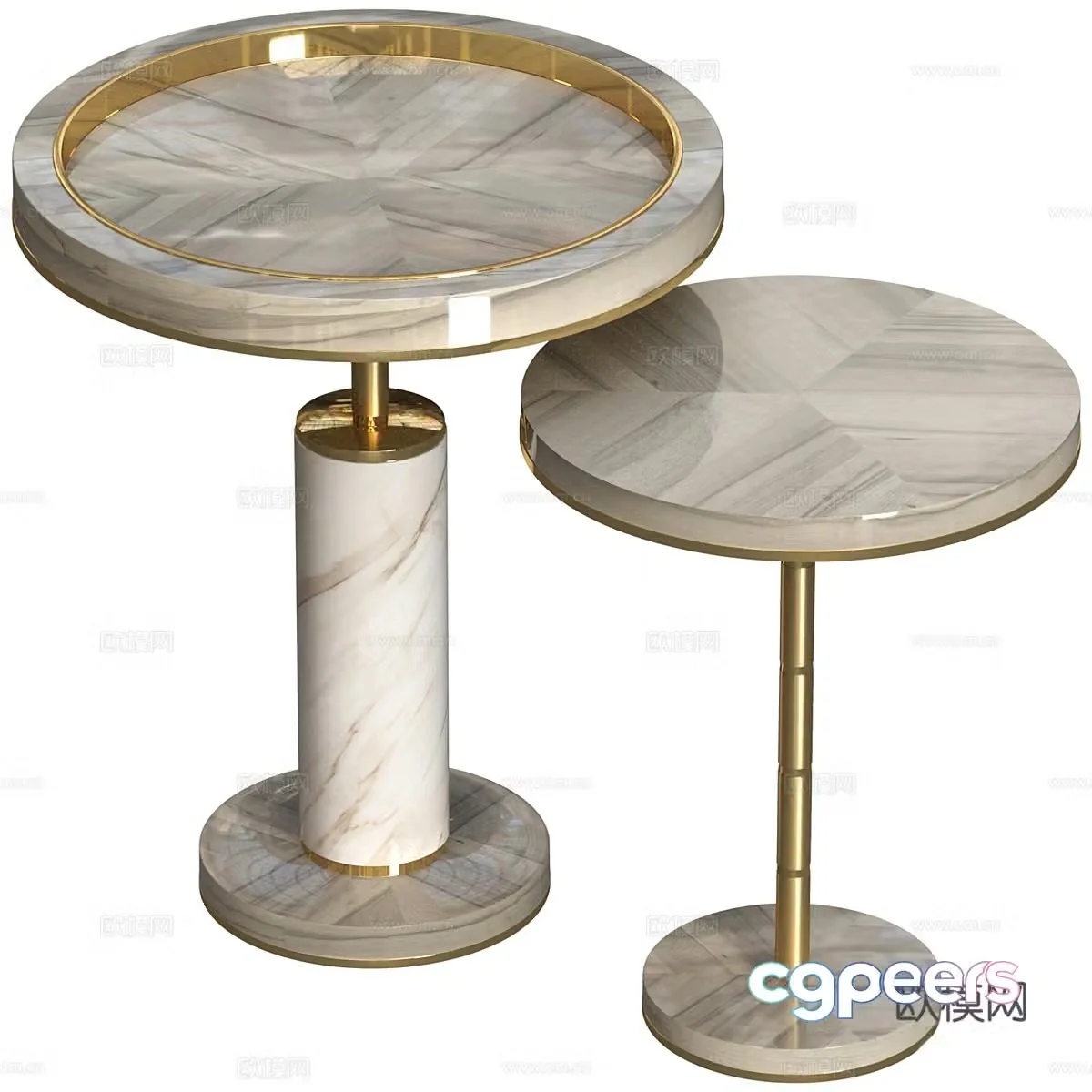New Chinese style light luxury round edge table FRATO Seattle3d model