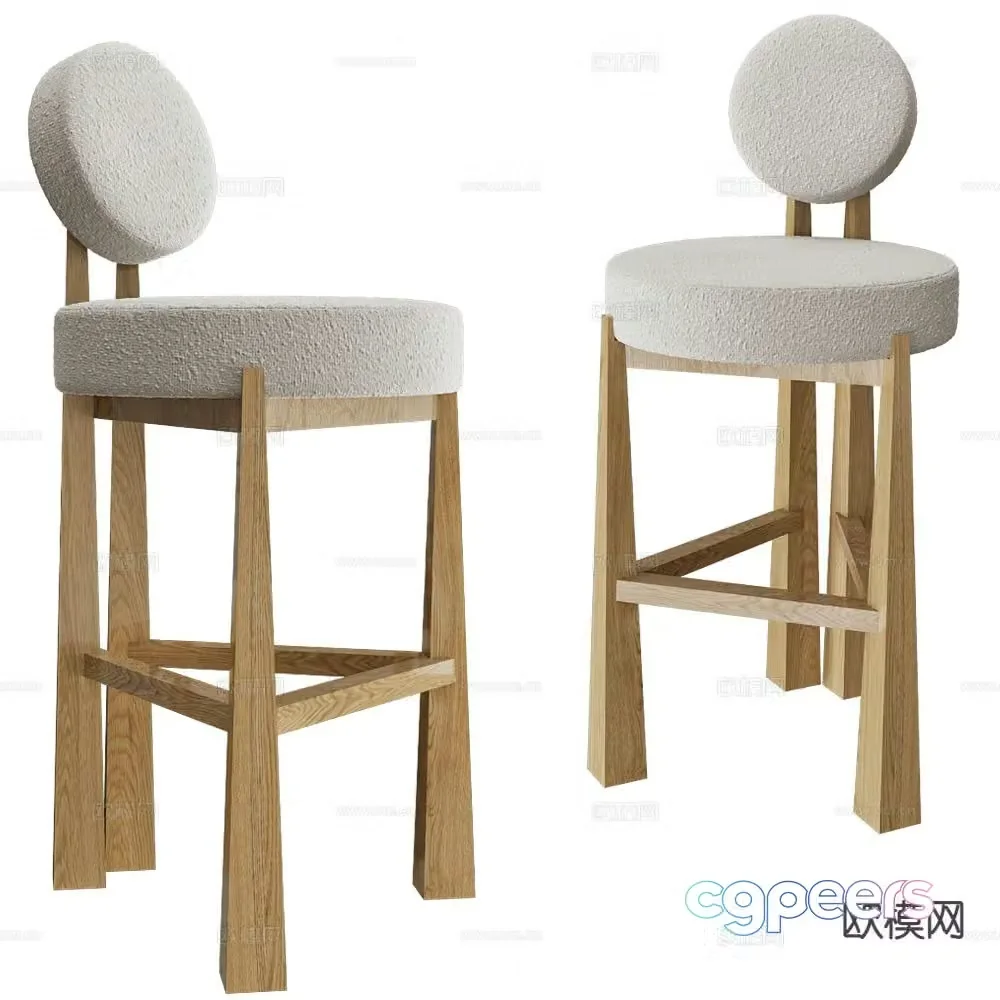 Modernature bar stool bar stool high stool 3d model