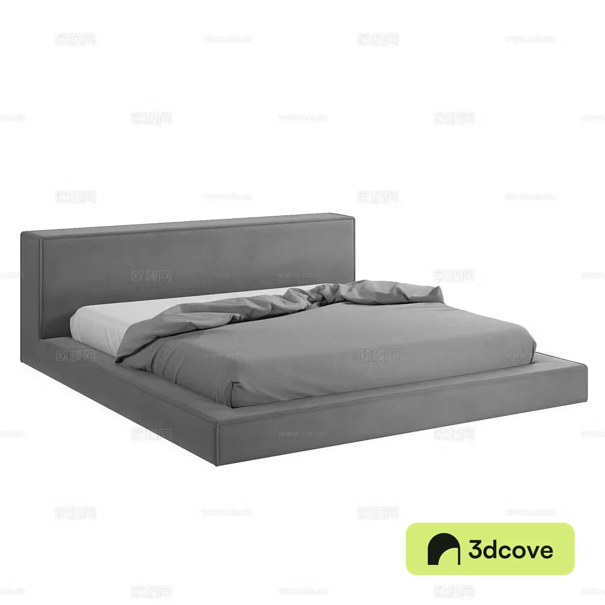Modern simple double bed Simple bed Bedroom bed Pillow
