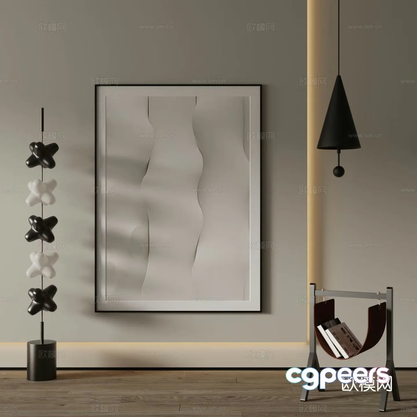 Modern decorative painting three-dimensional texture painting 3d model