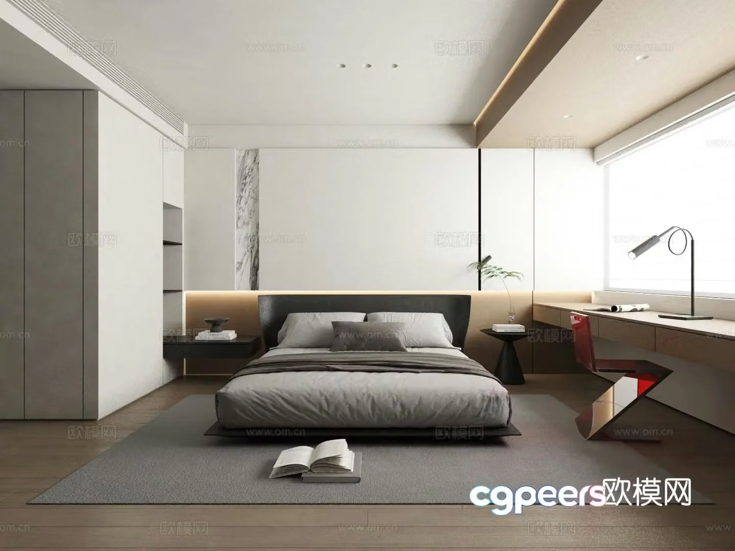 Modern bedroom master bedroom 3d model