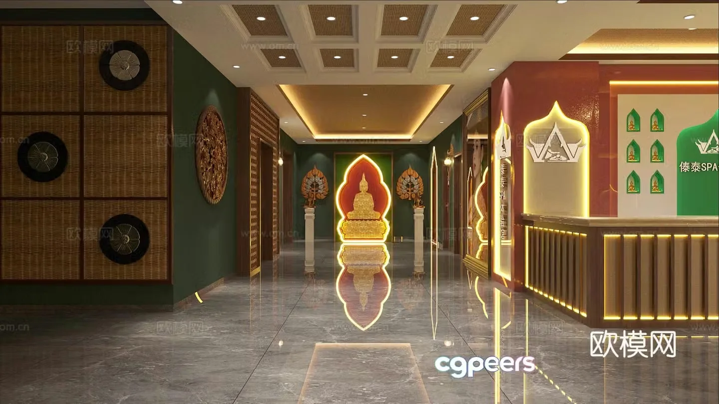 Southeast Asian Thai massage shop 3d model