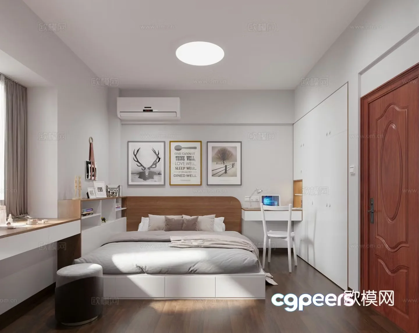 Modern bedroom second bedroom 3d model