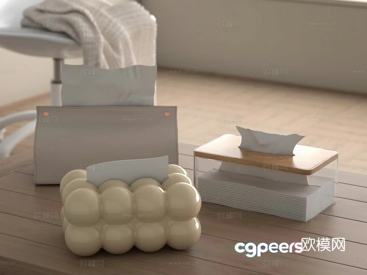 Modern cardboard tray daily necessities 3d model