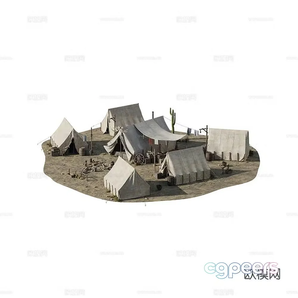 Outdoor tent camping site outdoor tent base 3d model