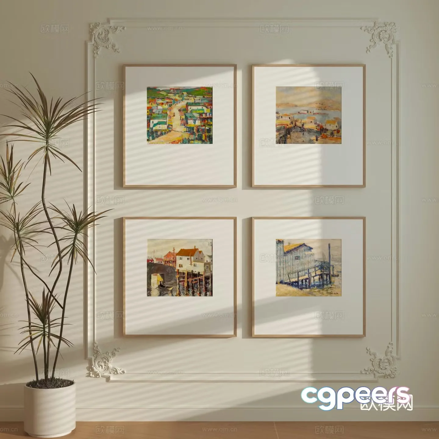 Modern photo wall 3d model