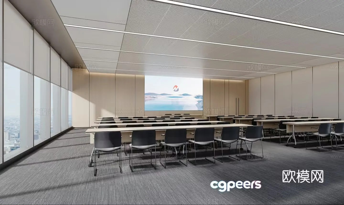 Modern Training Conference Room 3D model