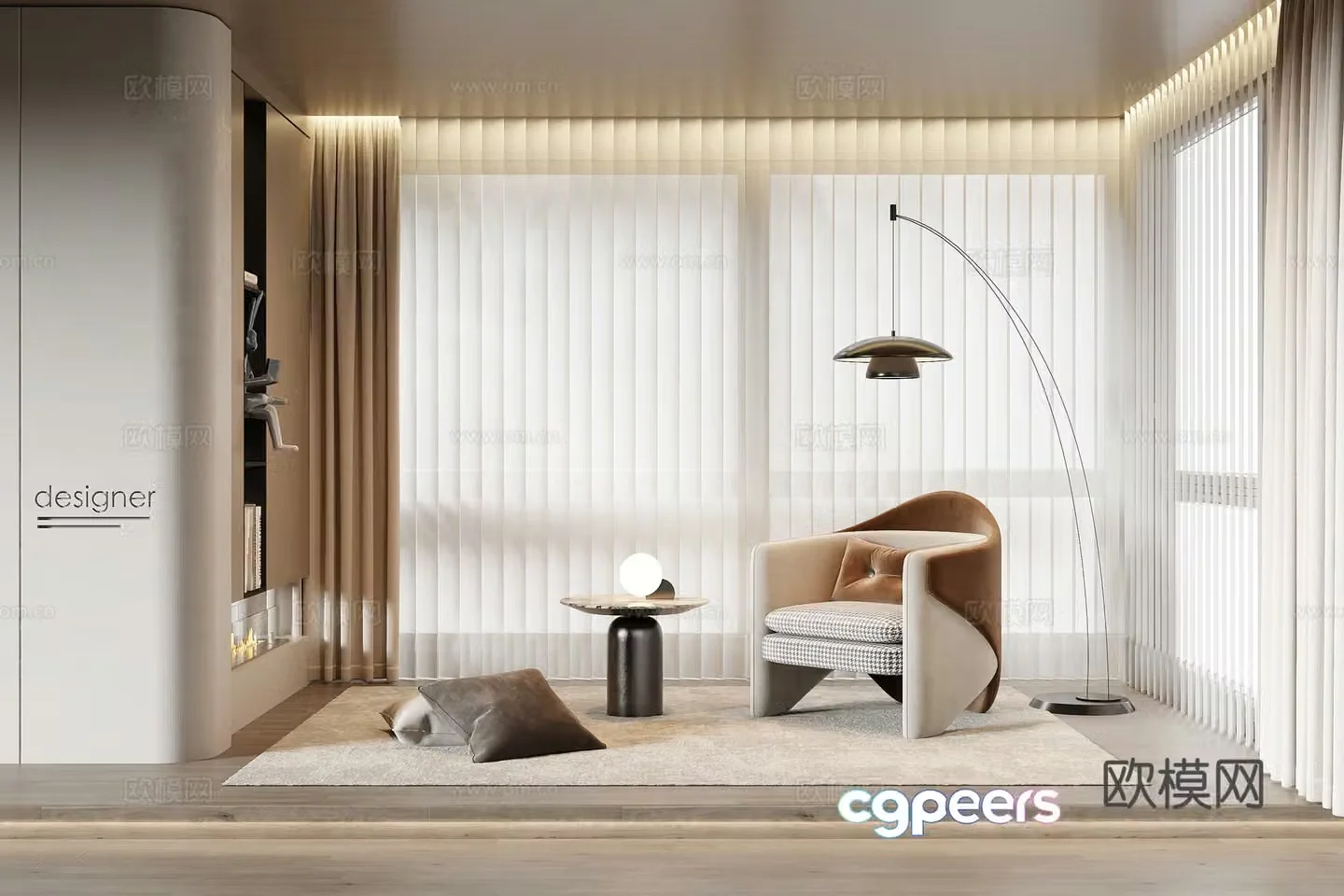 Modern curtain 3d model