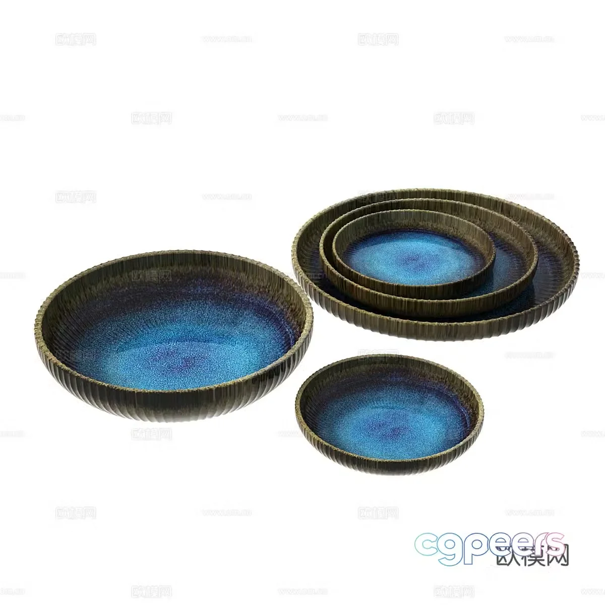 New Chinese ceramic tableware 3D model