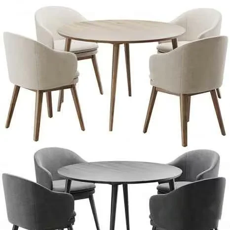 A Round Table With Two Chairs 3D Model – 13474 – CORONA Render