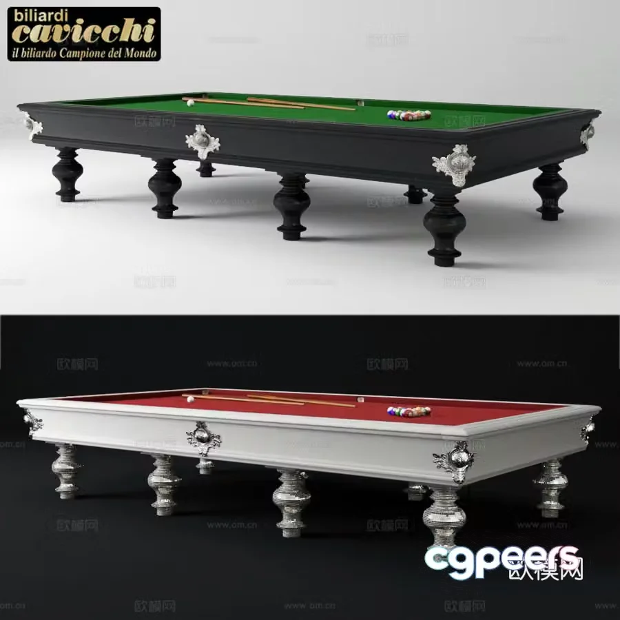 A Billiard Table 3D Model – 1881 – VRAY Render