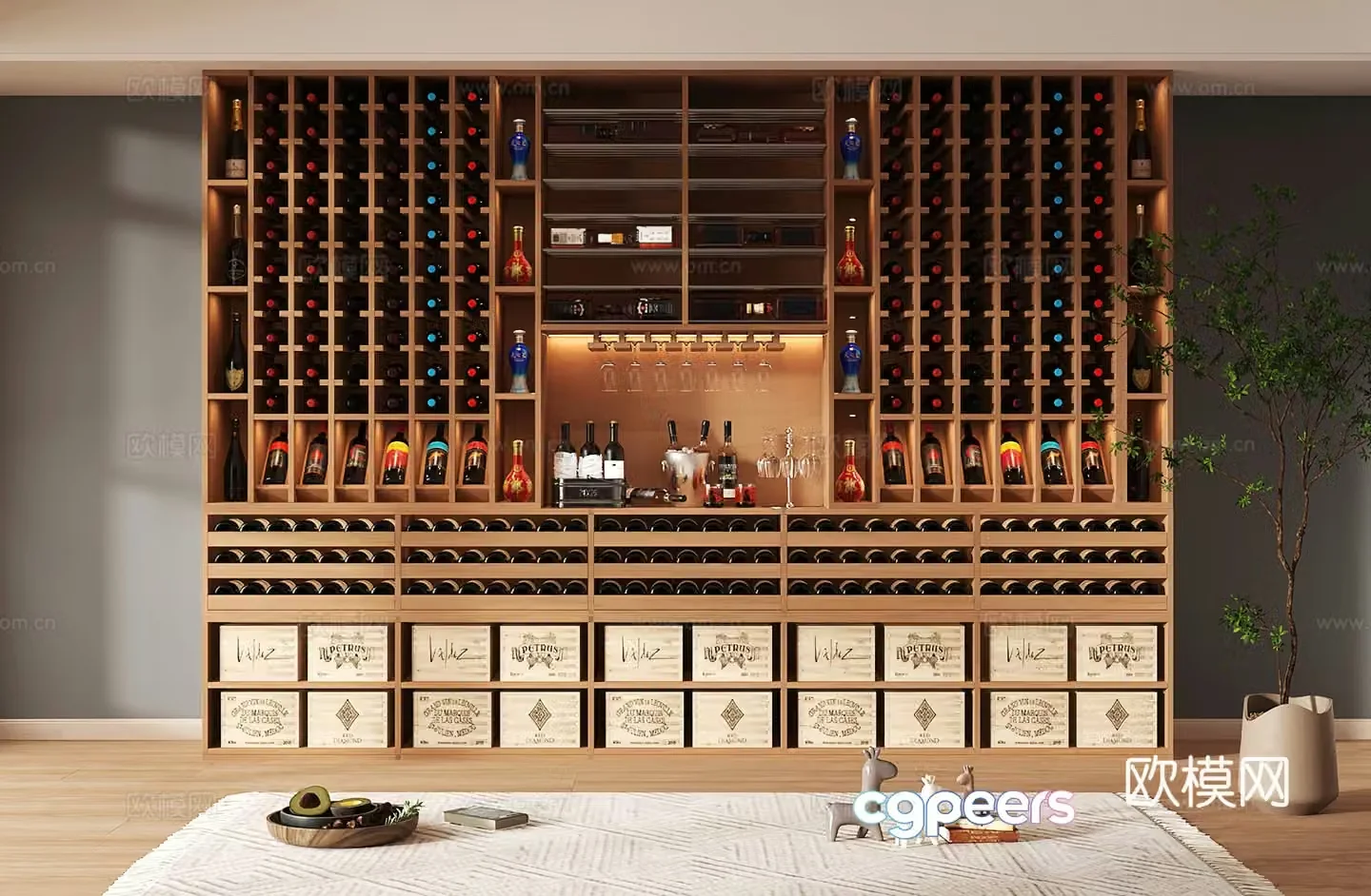 Wine cabinet design Wine cabinet red wine cabinet bar wine cabinet partition wine cabinet 3D model