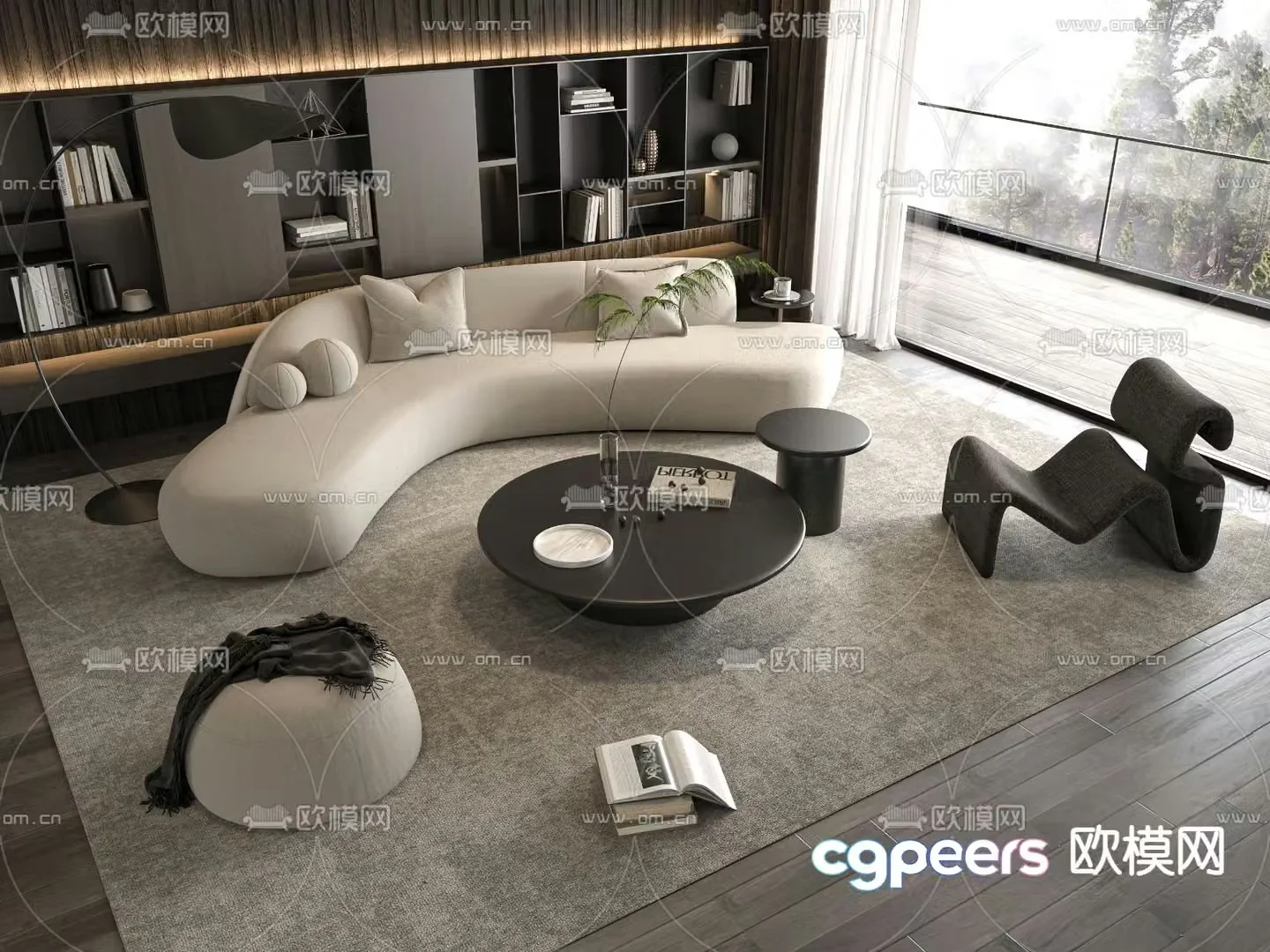 Modern modular sofa curved sofa 3d model