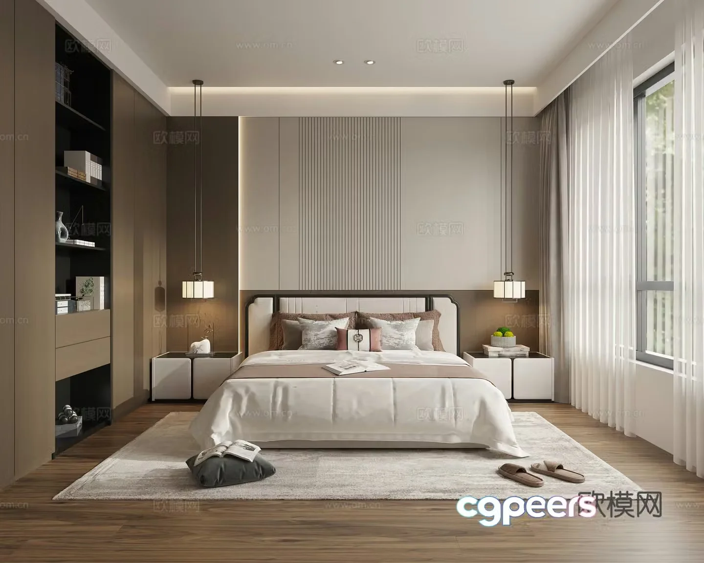 New Chinese bedroom 3D model