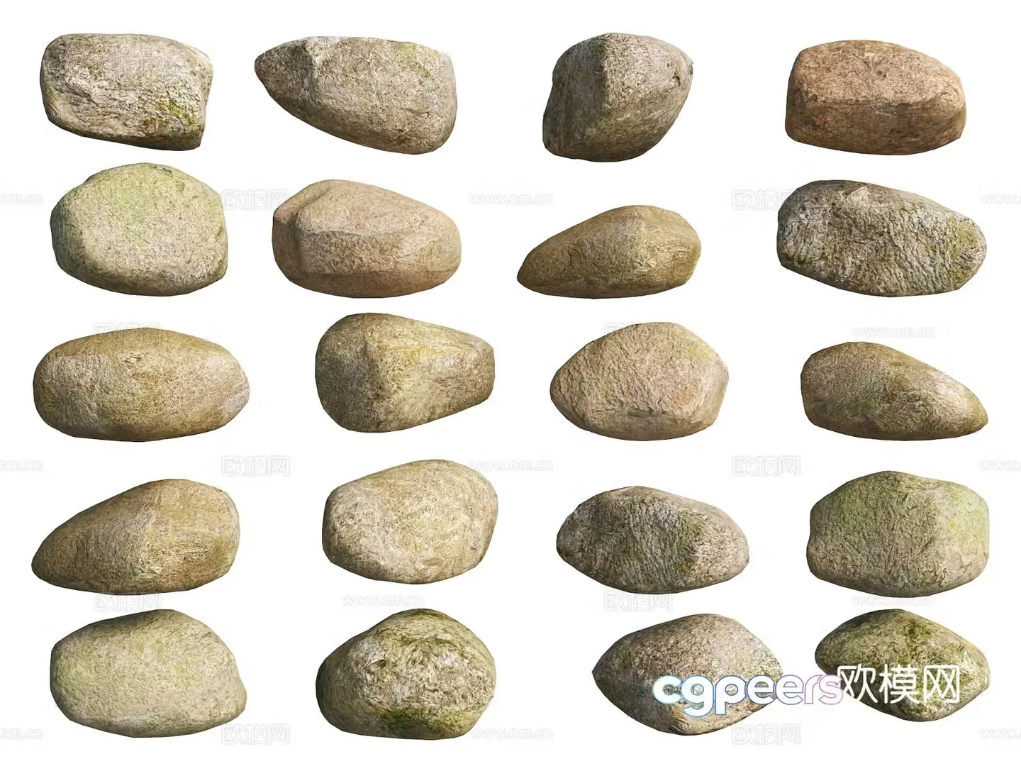 stone stream stone rock landscape stone landscape stone 3d model