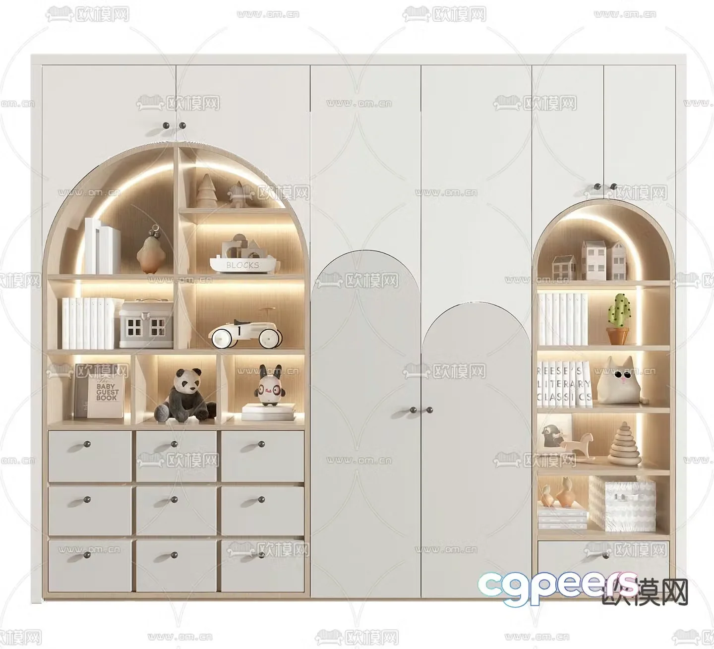 Children’s wardrobe storage cabinet 3d model