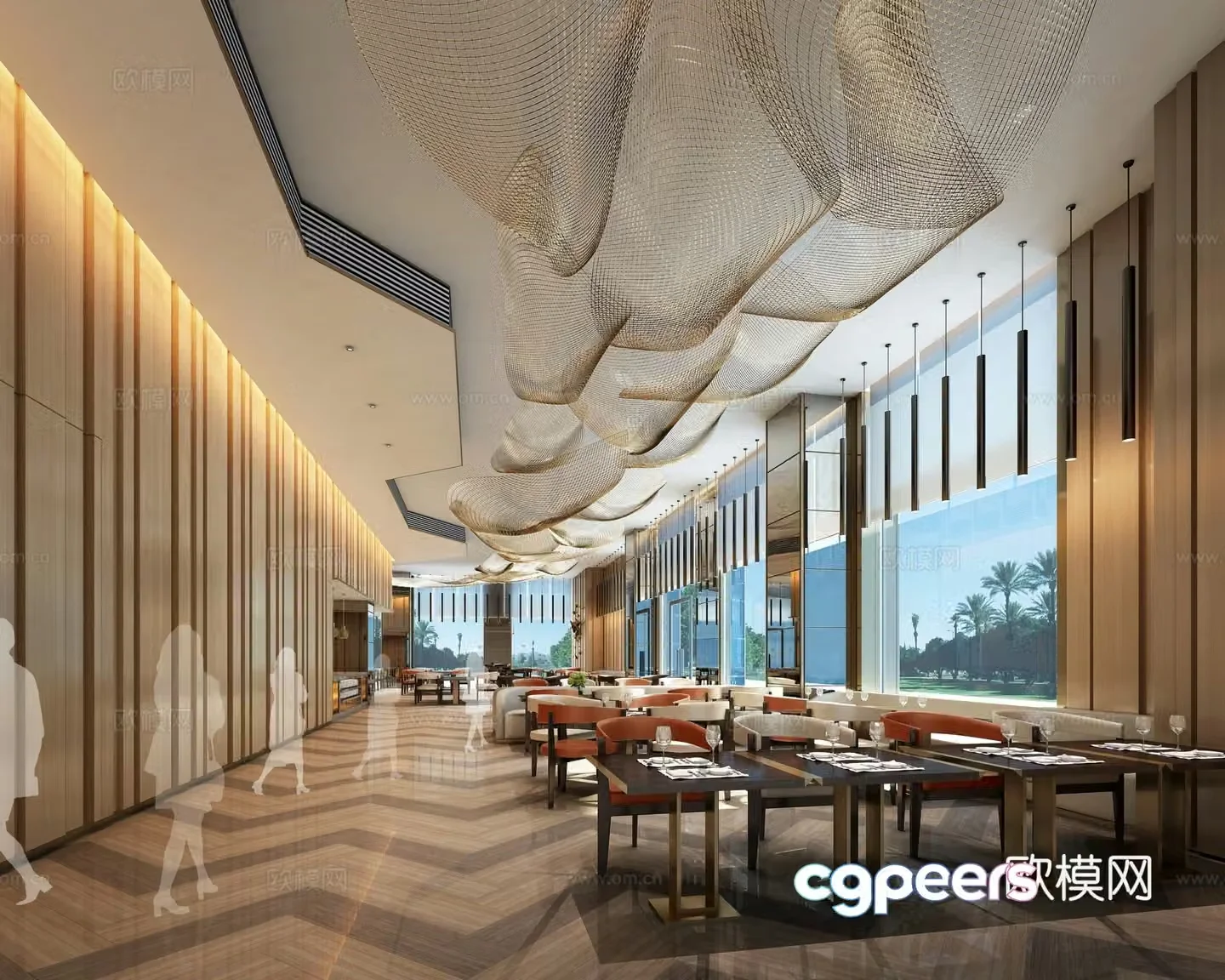 Hotel lobby bar 3d model