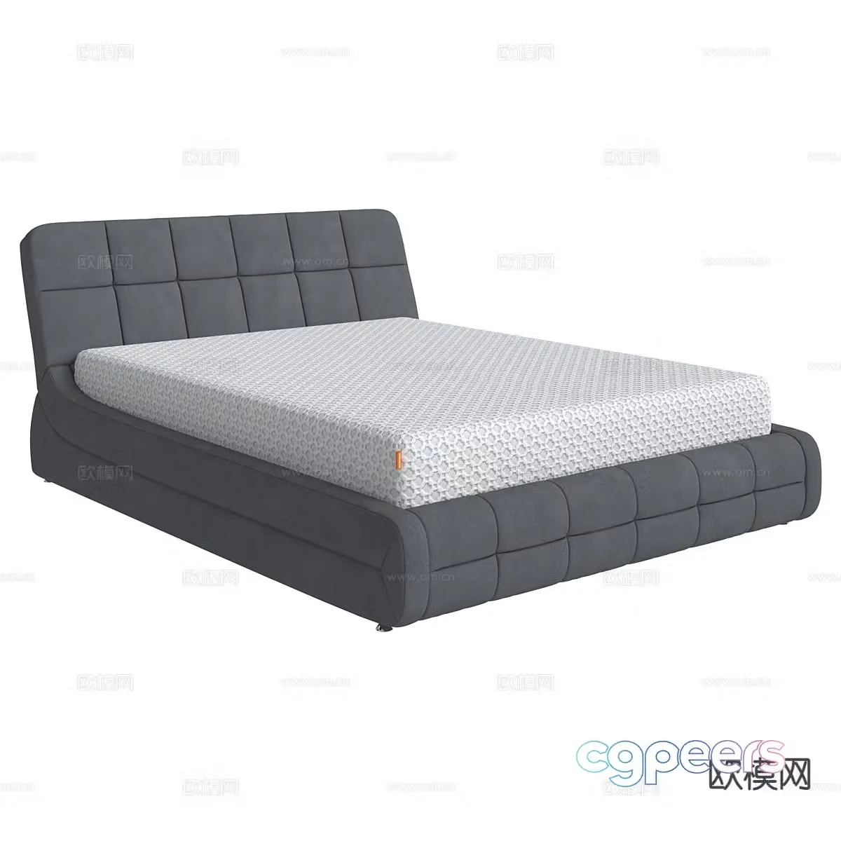 Modern double bed 3d model