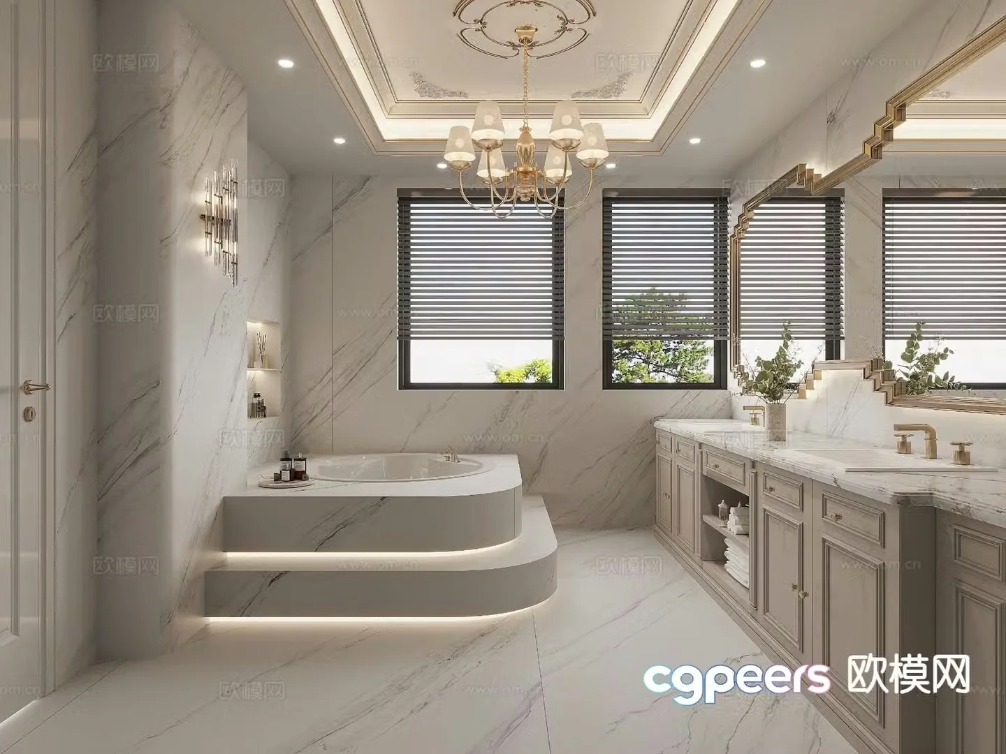 European style bathroom bathroom toilet 3d model