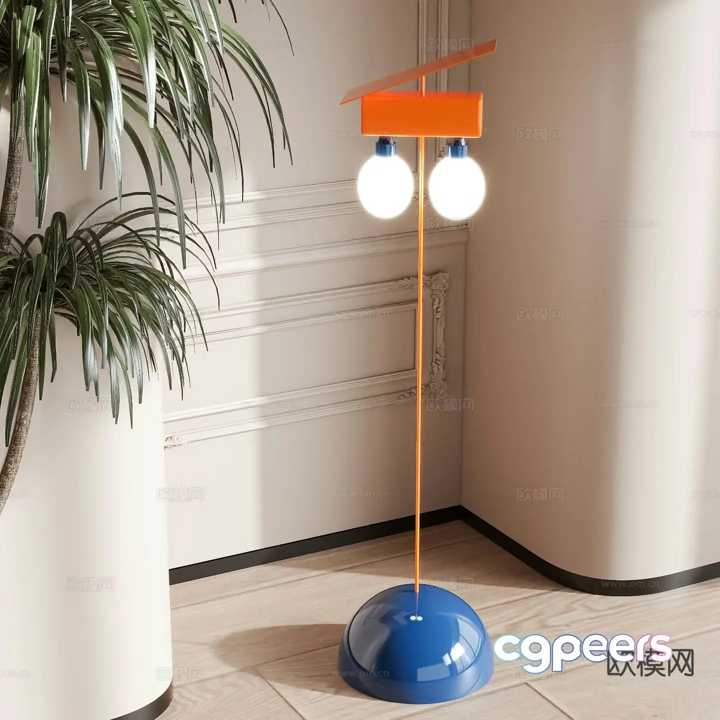 Memphis style floor lamp 3d model