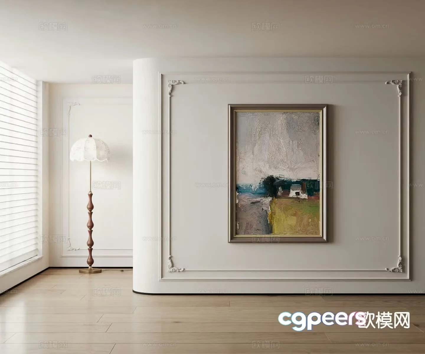 American decorative painting landscape oil painting 3d model