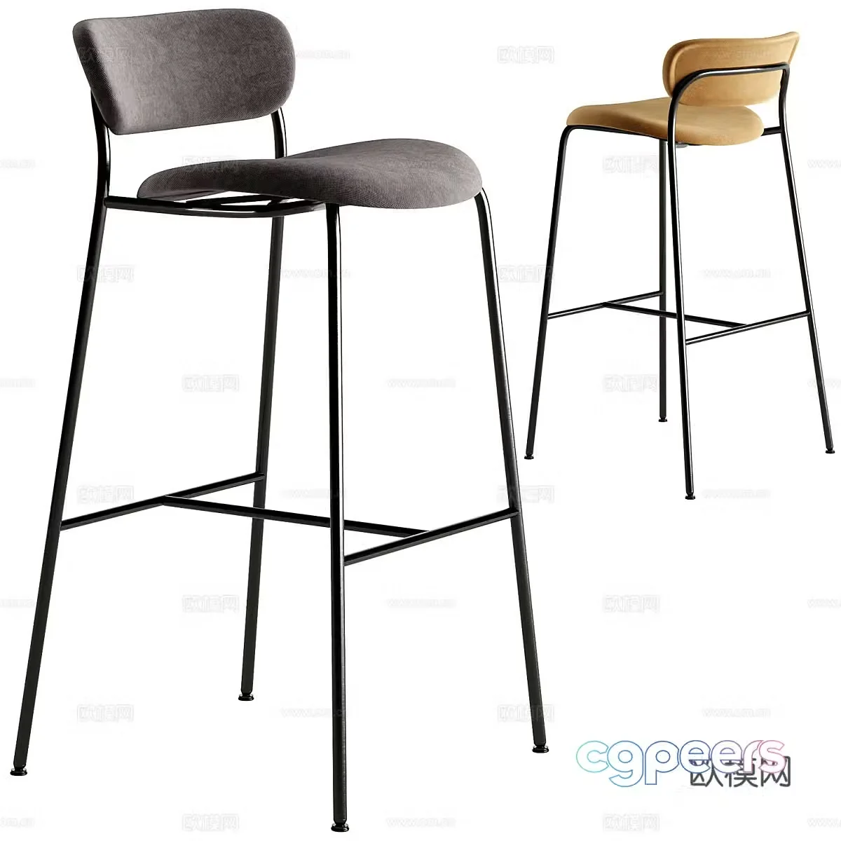 Modern minimalist bar chair 3d model