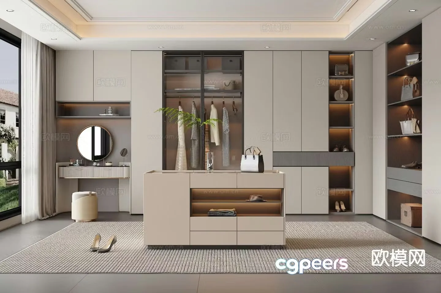 Modern minimalist cloakroom 3D model