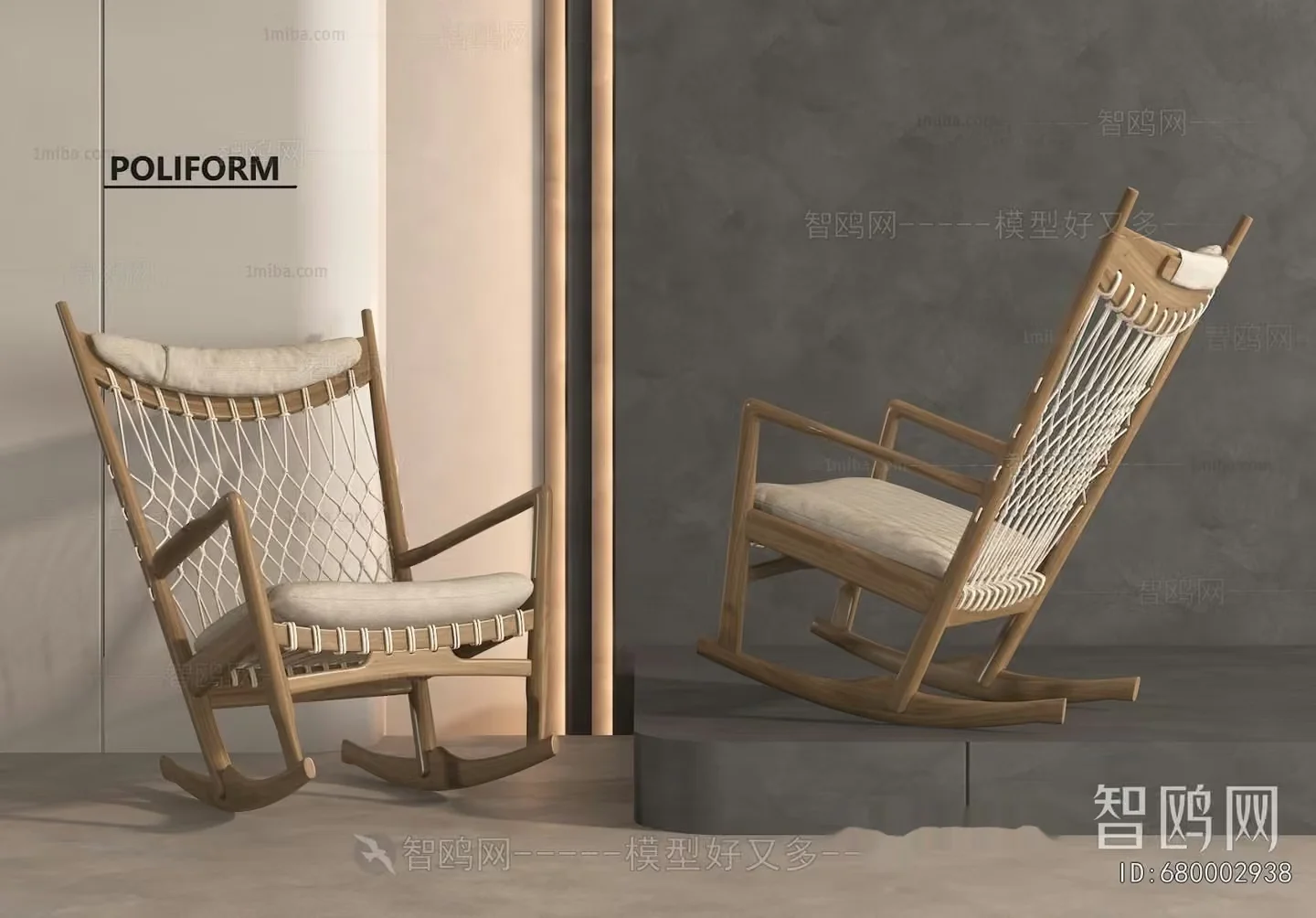 Modern Wooden Chair 3D Model – 16336 – VRAY Render