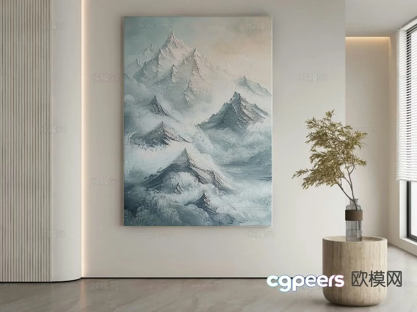 Modern decorative painting landscape painting oil painting 3d model