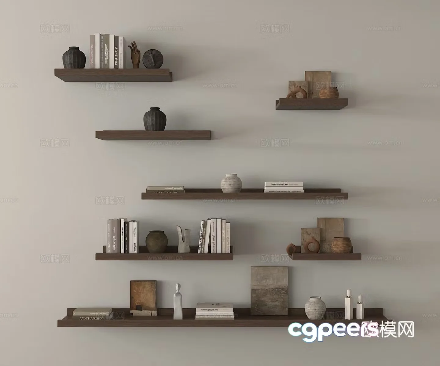 Modern wall cabinet wall hanging shelf bookshelf 3d model