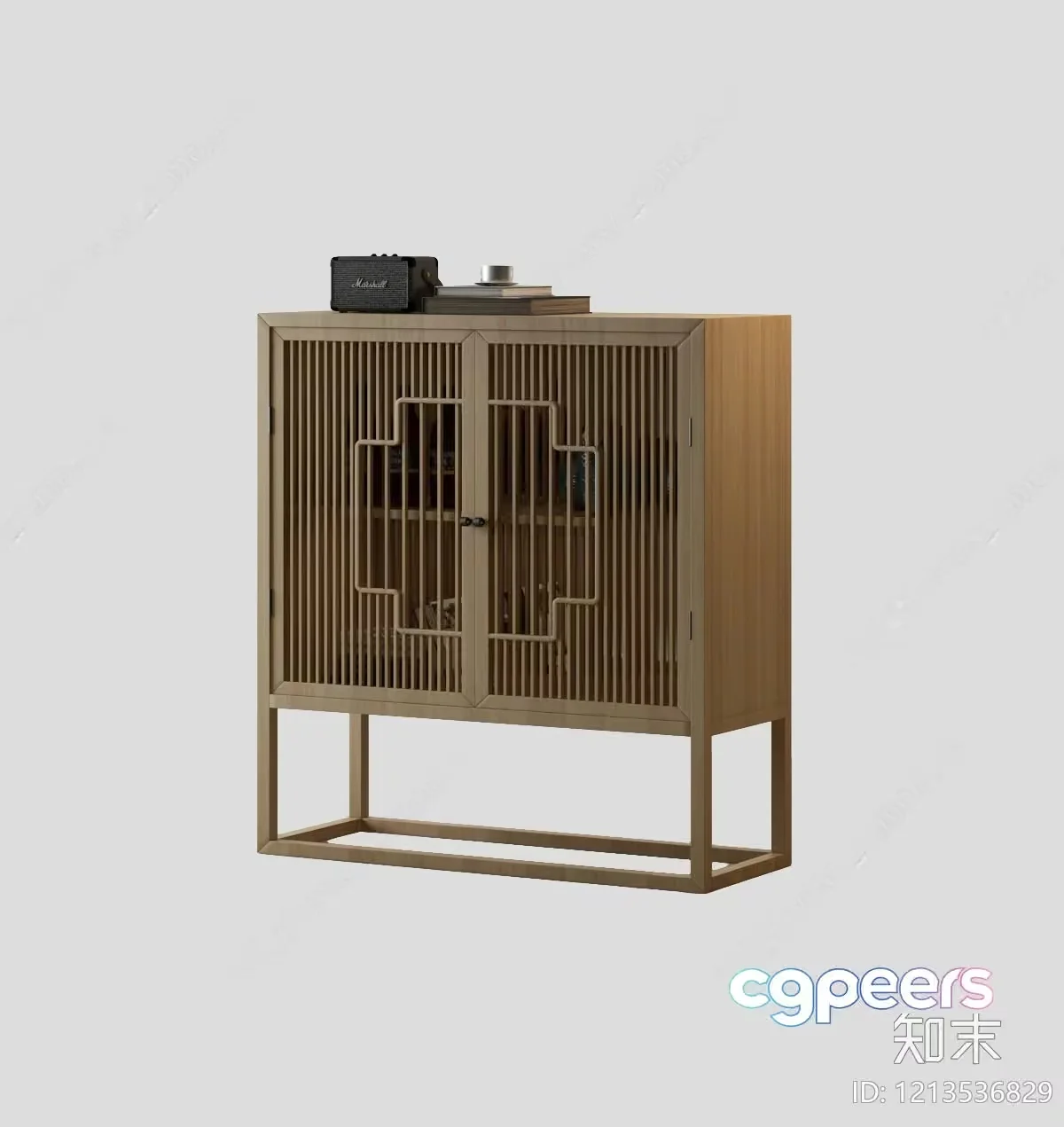 Wooden Cabinet With Slats 3D Model – 11927 – VRAY Render