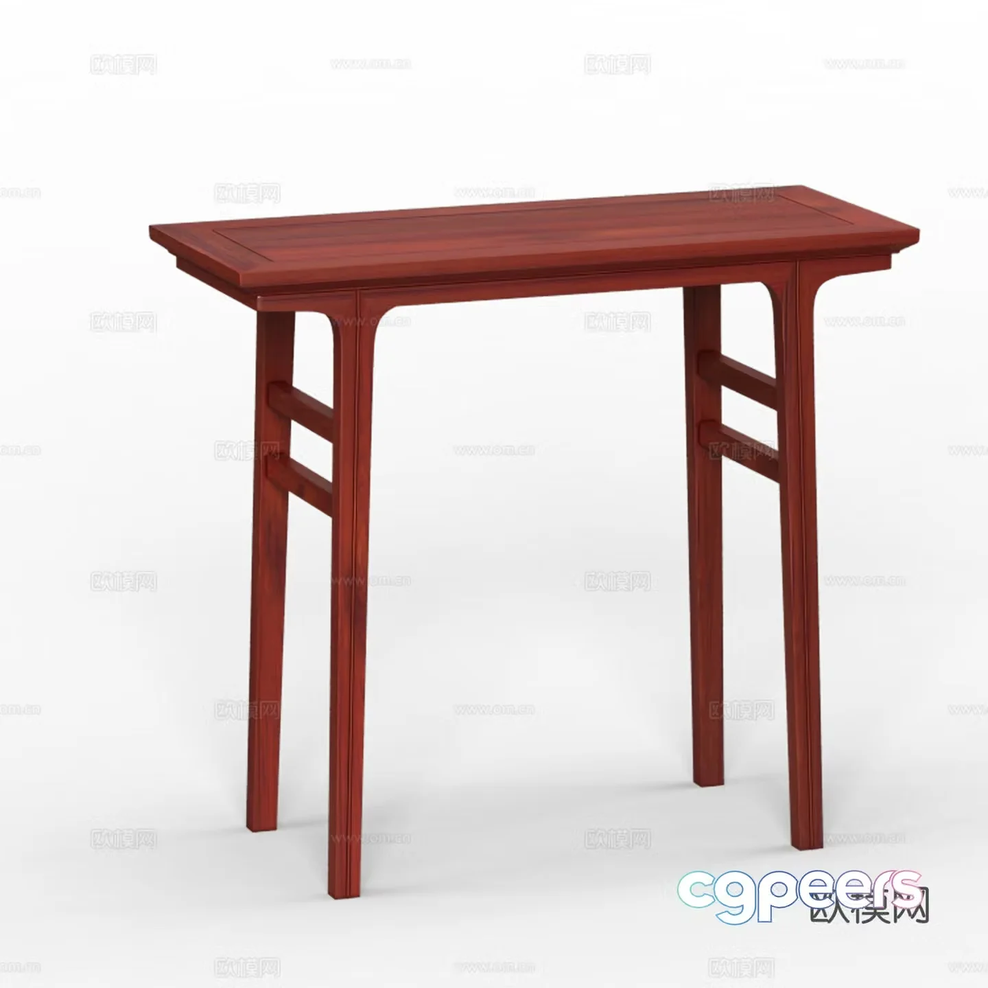 Chinese style strip case entrance table altar table solid wood mahogany 3D model