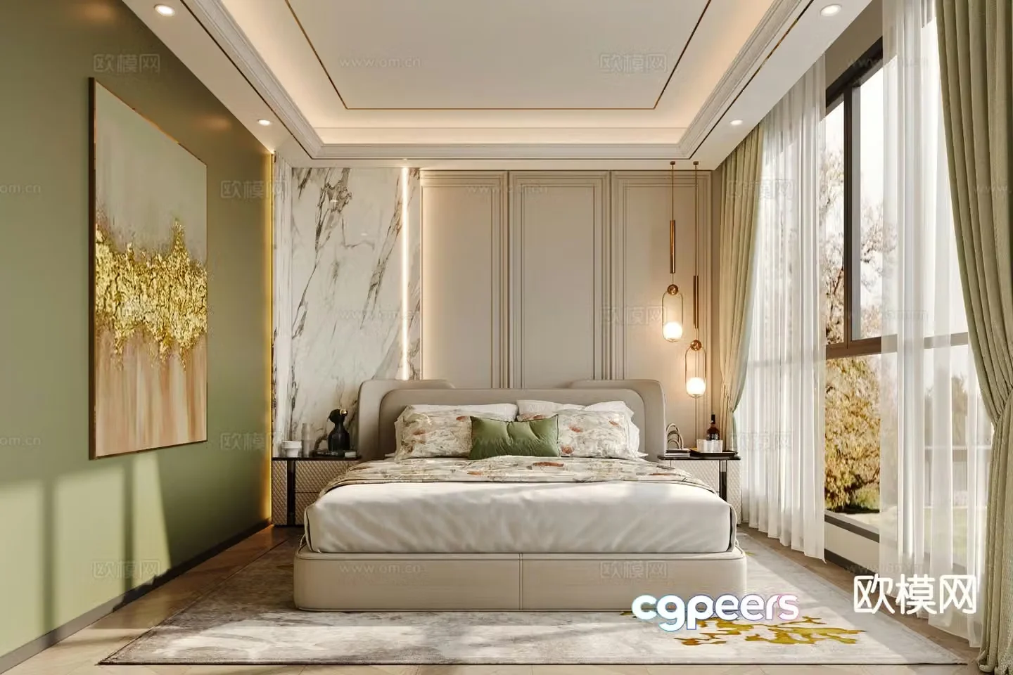 French bedroom master bedroom 3d model