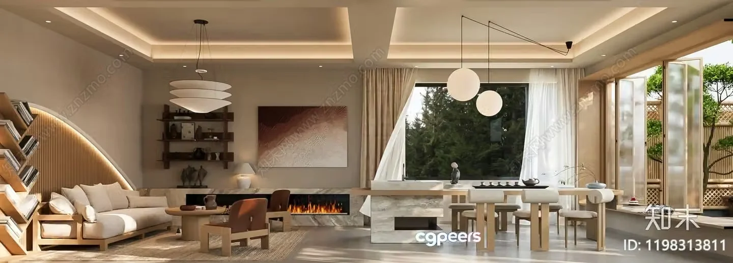 Modern Living Room 3D Model – 2471 – CORONA Render