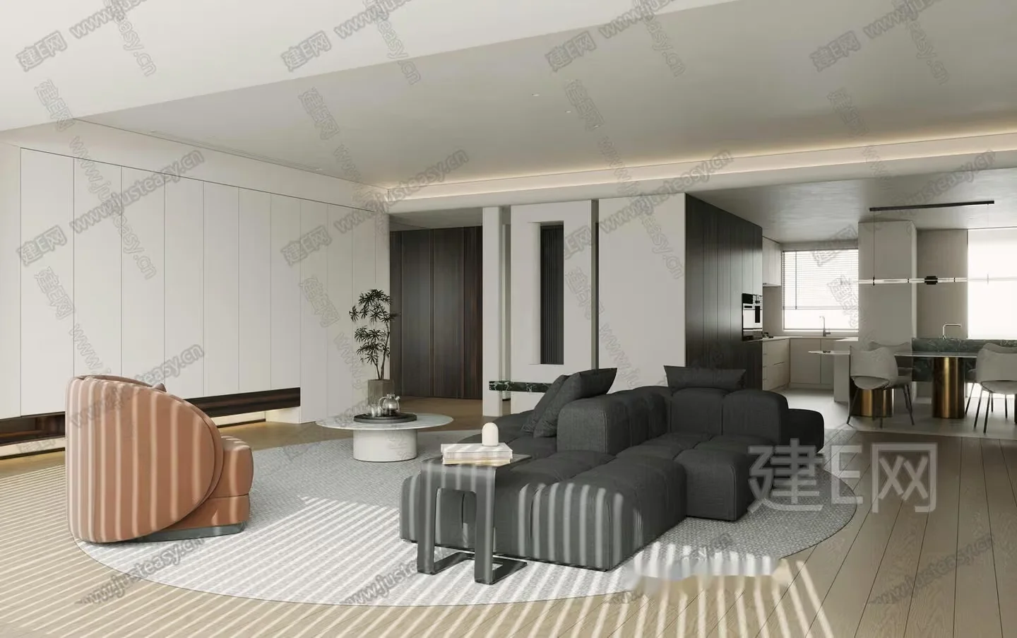 Modern Living Room 3D Model – 16875 – CORONA Render