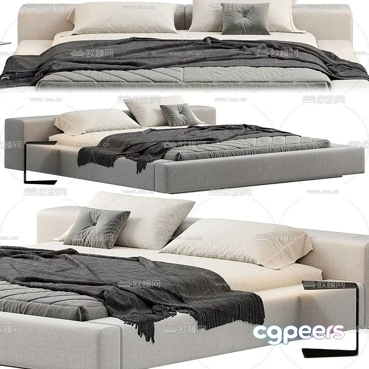 B&B Italia double bed 3d model