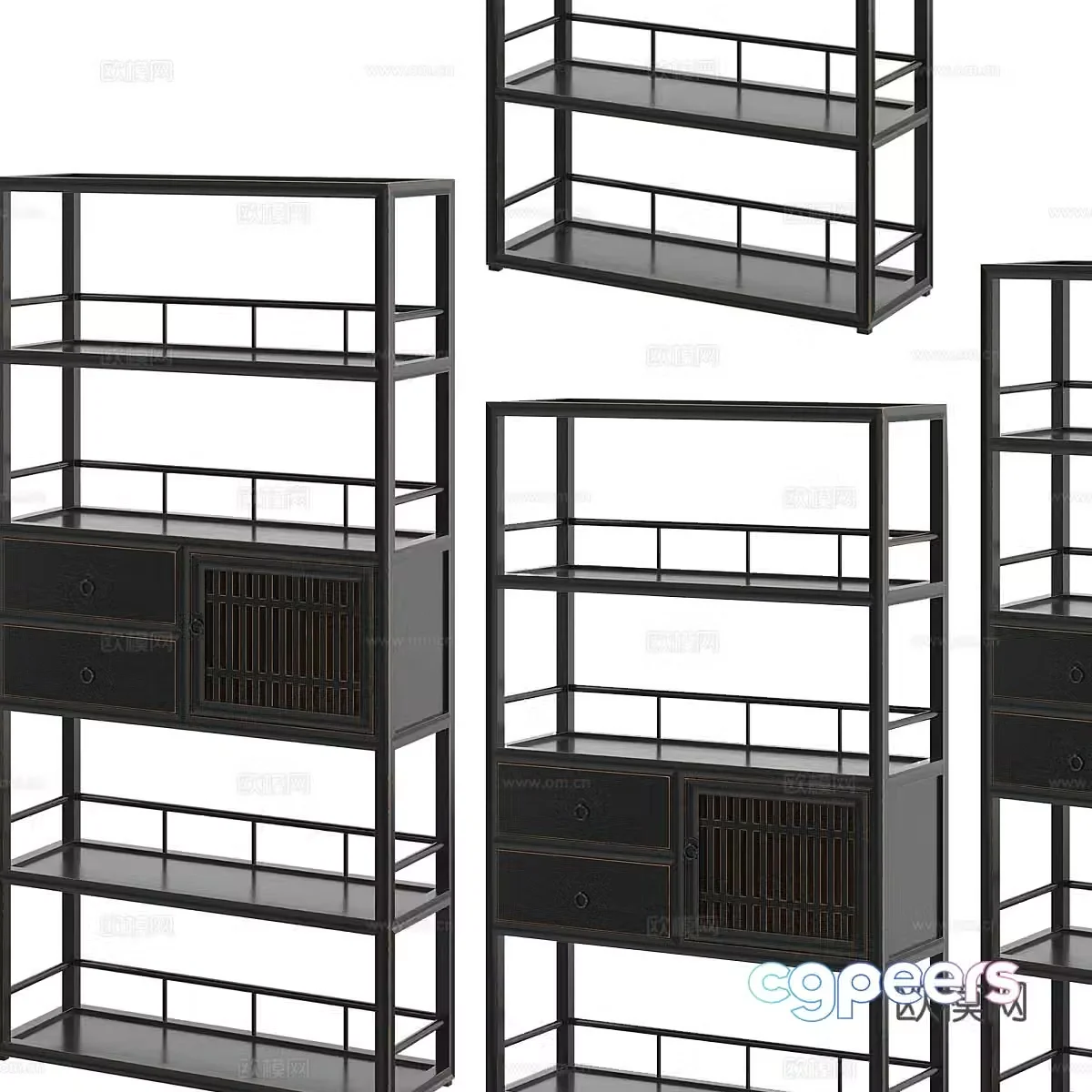 Nordic decorative cabinet shelf 3d model