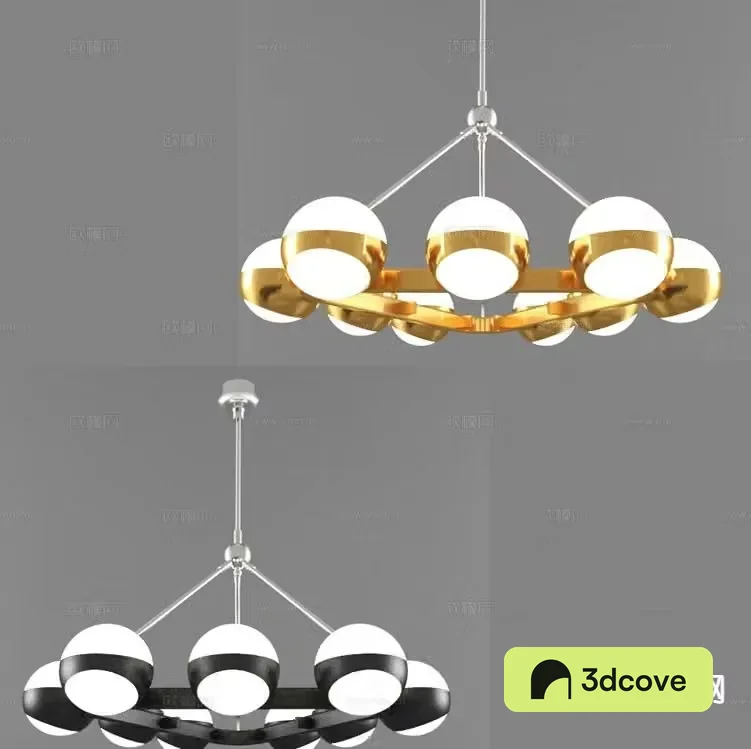 Modern multi-head chandelier