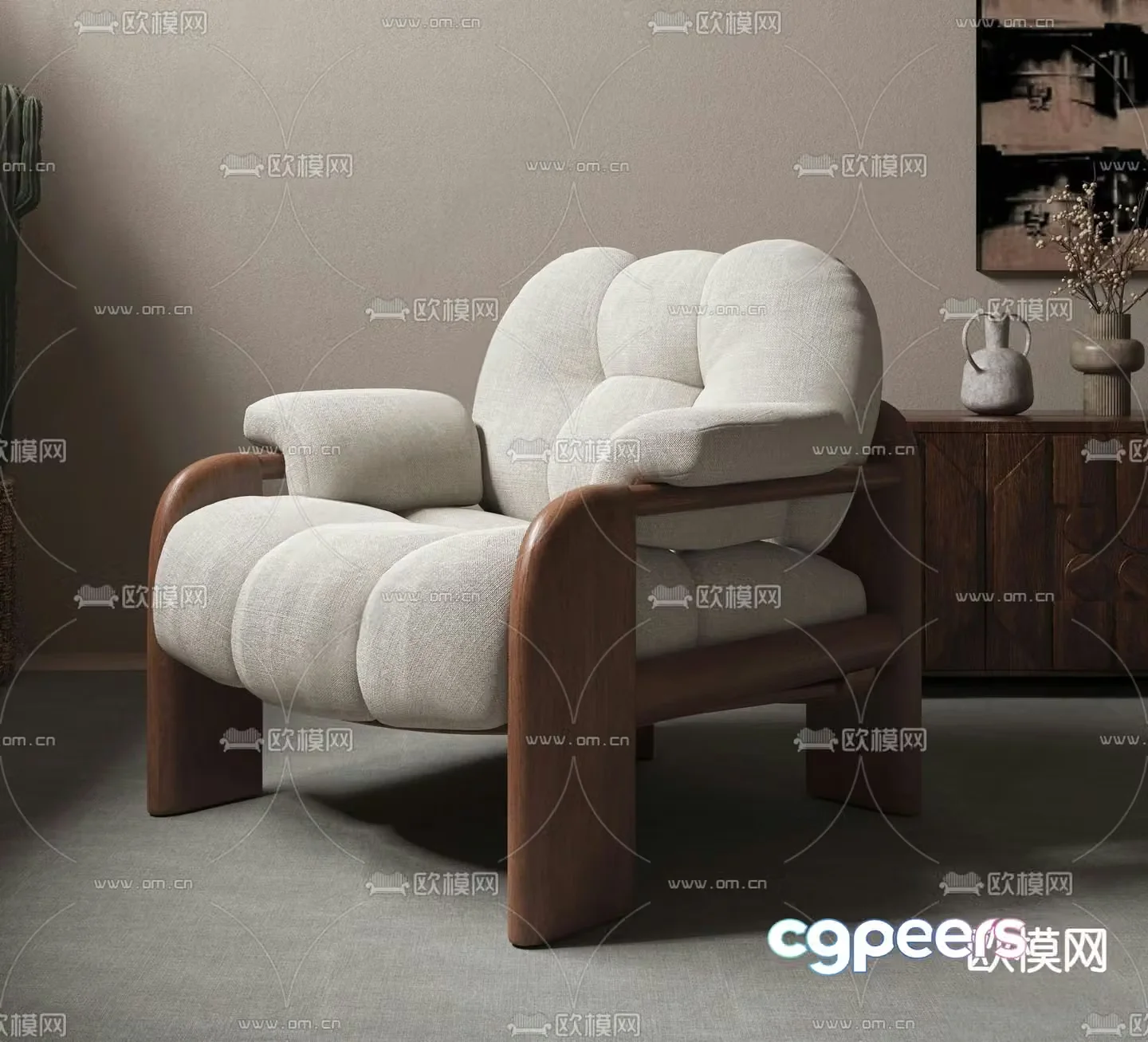 Medieval style sofa single sofa 3d model
