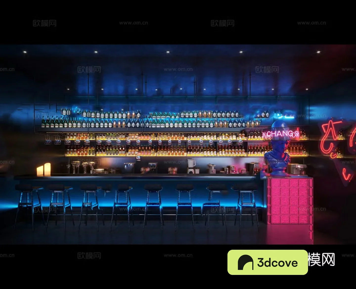 Modern bar front desk bar