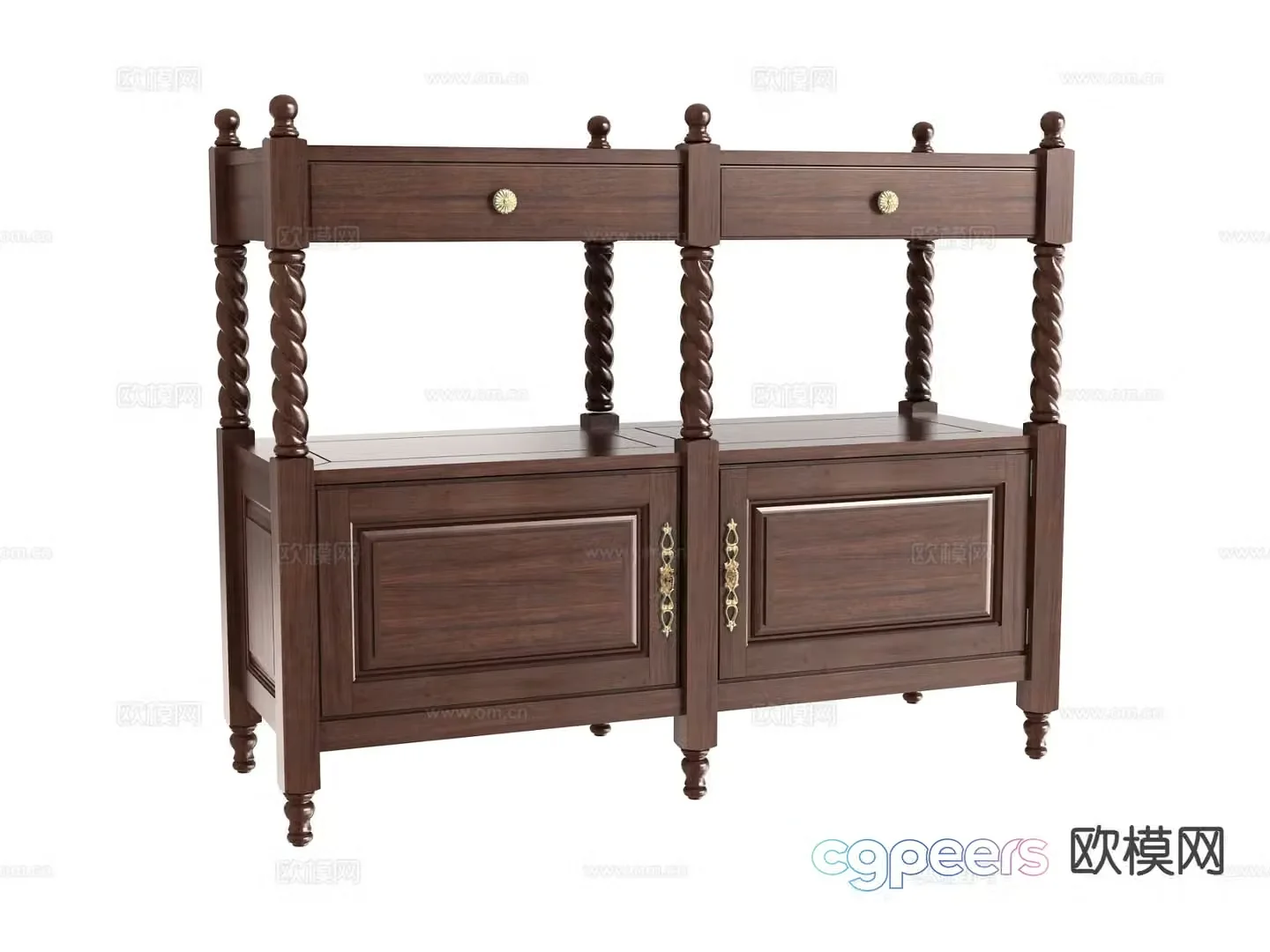 American low bookcase bookshelf 3d model
